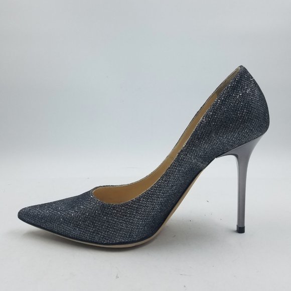 AUTHENTIC Jimmy Choo Gunmetal Glitter Pumps Women's 6.5 | 36.5 - EUC - Picture 2 of 16